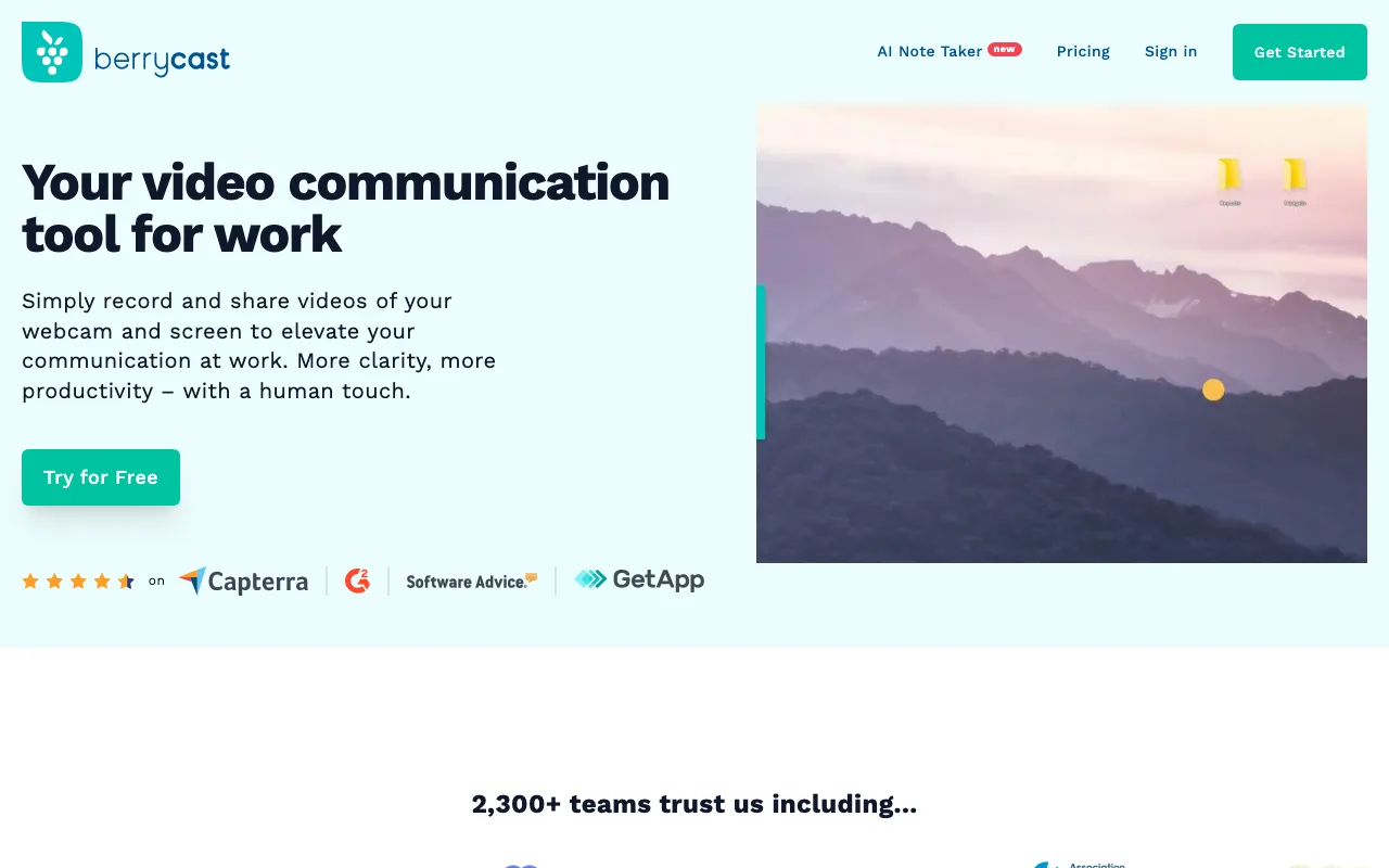 Berrycast interface — screenshot of Berrycast dashboard