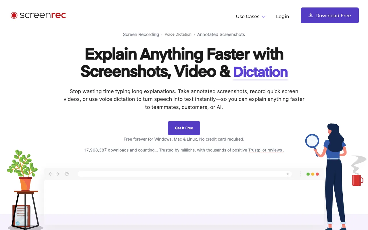 ScreenRec interface — screenshot of ScreenRec dashboard