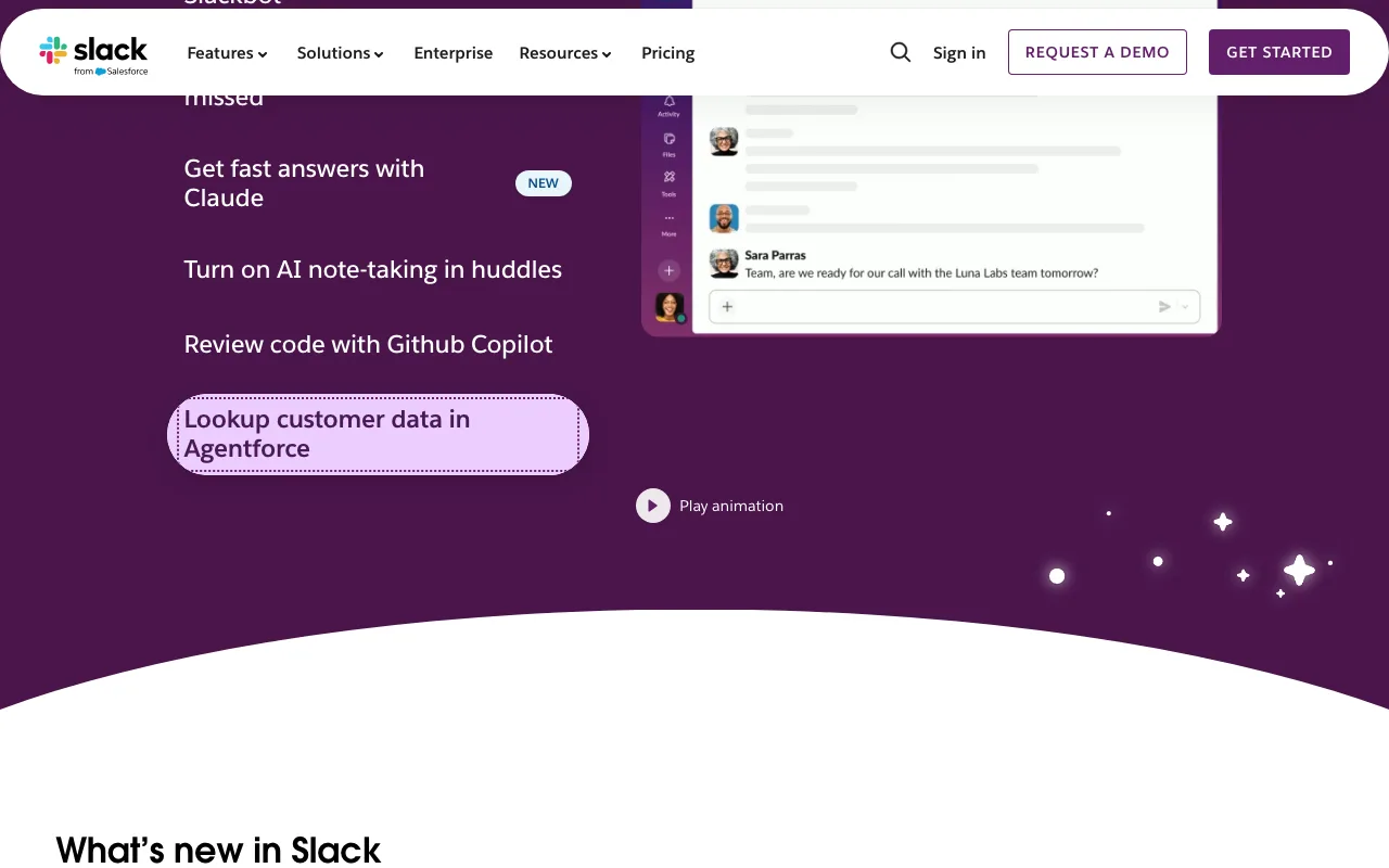 Slack interface — screenshot of Slack dashboard