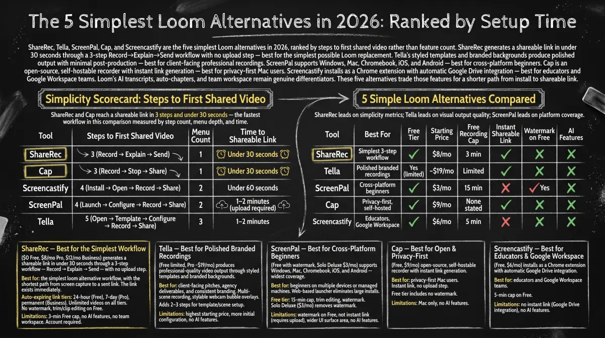 simple loom alternative 2026 — comparison infographic